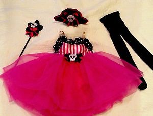Toddler 3T Pirate Costume Tutu Dress Pageant Dance Halloween Tights 3 Tulle