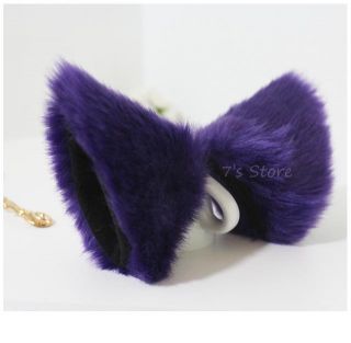 Cat Fox Long Fur Ears Anime Neko Cosplay Party Costume Hair Clip Multi Color