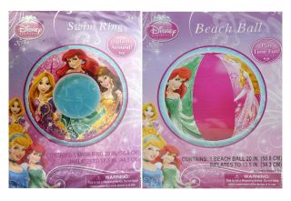 Disney Princess Set Kids Inflatable Swim Ring Tube Float Pool Beach Ball New