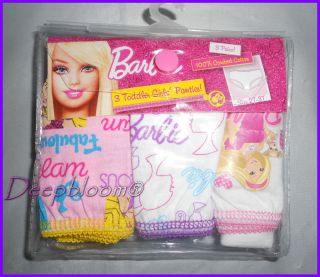Disney Barbie Set 3 Brief Panties Pack Underwear Girls Toddler 2T 3T 4T New