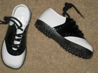 Patent Saddle Shoes Girls Infant Toddler Black White Sizes 1 to 10 New