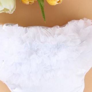 White Baby Girls Ruffle Panties Bloomer Diaper Cover S