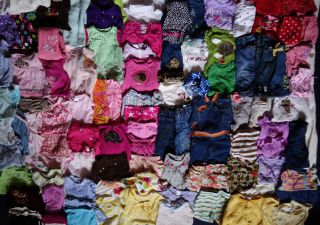 Huge 101 PC Baby Girls Clothes Lot Sz NB 3 6 9 12 18 Months Gymboree Gap Shorts