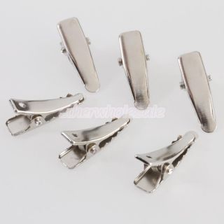 50pcs 24mm Single Prong Mini Alligator Clips w Teeth Metal Craft Baby Hair Bow