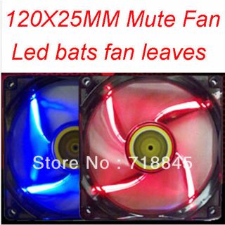 Red Blue Color LED 12V 4pin 3pin 12cm Mute Cooling Fan for PC Case in Package
