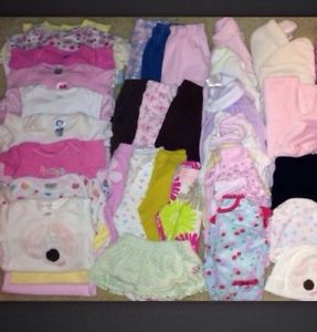 Infant Baby Girl Clothes Lot Size 3 3 6 6 Months Fall Spring 50 Pcs