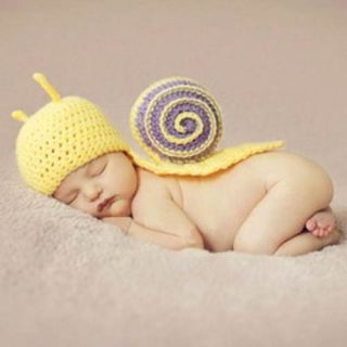 Snail Baby Knit Costume Photography Crochet Beanie Animal Hat Cap Newborn Prop