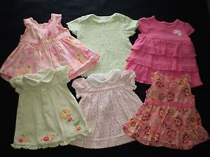 Infant Baby Girl Newborn 0 3 Month Summer Clothes Dress Lot 6 Dresses