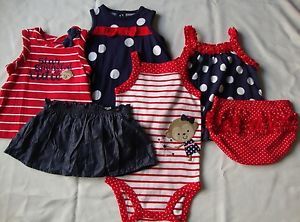 New 3 6 Month Baby Girl Clothes Carter's Red White Blue