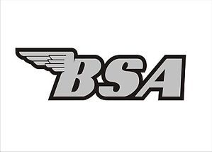 British BSA Motorcycles Emblem Logo Motorcycle Decal Sticker x1 Black Silver