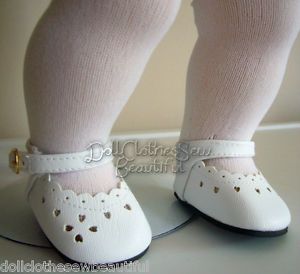 White Dressy Shoes EZ Close Made for 15" Bitty Baby Doll Clothes