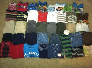 Huge Lot Toddler Boy 18 24 Month 2T Fall Winter Clothes Jeans Pajamas Namebrands