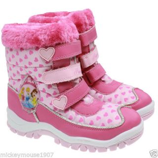 Brand New Infants Toddler Girsl Disney Princess Snow Boots Sizes 4 to 11