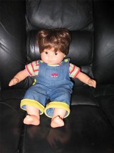 American Girl Bitty Baby Twin Boy Doll Brown Hair Eyes w Clothes