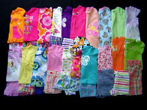 37 Piece Baby Girl Summer Clothes Lot 18 Months Mix Sets Pajamas Swimsuits