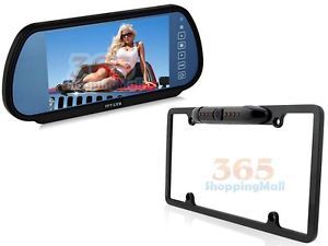 Waterproof Car Rear View License Plate Frame Camera 7"LCD Screen Mirror Monitor