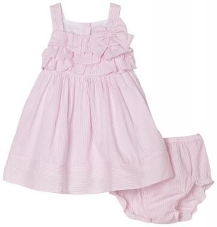 $48 Sweet Heart Rose Baby Seersucker Stripe Casual Dress Pink 18 Months