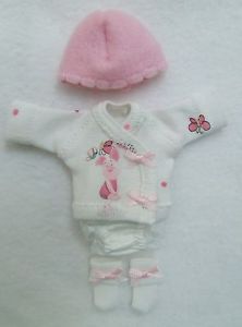 Ellery Kish OOAK Baby Doll 4 PC Diaper Shirt Clothes Outfit 5 6" Piglett