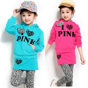 Kids Hoodies Sports Wear Baby Clothing Outfit Girls Shirt Pants Skirt 4 9Y 2pcs