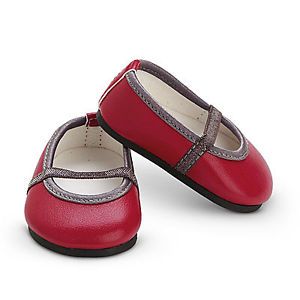 Authentic American Girl 15" Bitty Baby Cherry Red Mary Janes Doll Dress Shoes