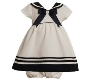 Bonnie Jean Baby Girls Boutique Dress Size 24 Months White Sailor Clothing
