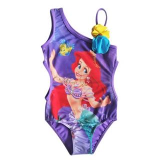 Girl Kid Ariel Mermaid Monokini Swimwear One Shoulder Swimsuit Bathing Sz 5T