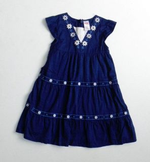 SM1 Gymboree Santorini Sweetie 4 Indigo Blue Tiered Embroidered Dress