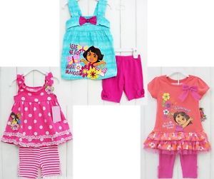 New Girl Clothing Top Pants 3 7Y Kids Outfit Dora Baby Costume 2pcs Cute Outwear