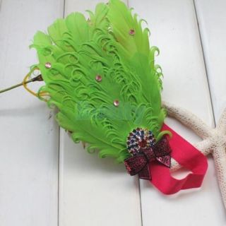 5X Hot Baby Flower Feather Headbands Christmas Hair Band Headwear Accessories