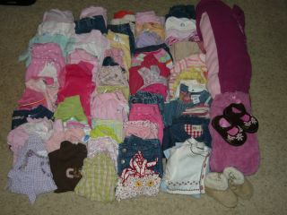 Huge 68 PC Girls Newborn Baby Infant Clothing Lot 3 6 Months Carter's Old Navy
