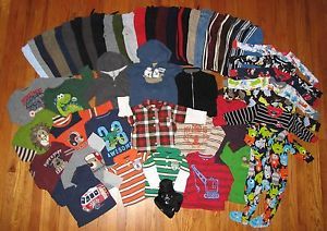 Huge 51 Piece Lot Boy's Toddler Clothing 12 18 24 Months Shirts Pants Pajamas