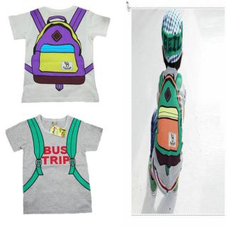 New Baby Boys Girls Tops T Shirts Kids T Shirt "School Bagâ Cute Pattern