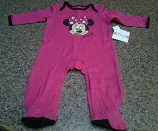 Baby Girls Size 6 9 Months Disney Minnie Mouse Sleeper New with Tags