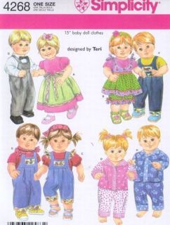 Pattern Sewing Doll Clothes 14 16" inch American Girl Bitty Baby Twins