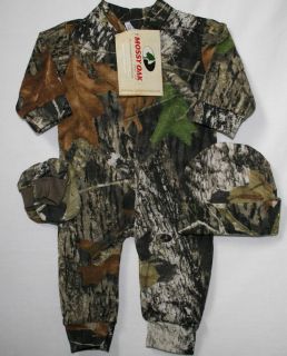 Mossy Oak Camouflage Baby Sleeper Hat Booties Infant Camo Clothes Creeper