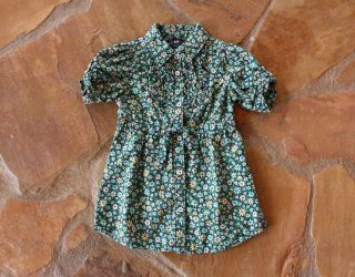 Baby Gap Floral Shirt Dress 12 18 Months mths Girls Navy Blue