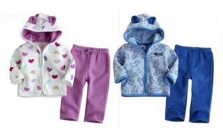 A2385 Boy Girl Kid Baby Fleece Hoodie Pants 2pcs Outfit Clothing Sets S0 3Y