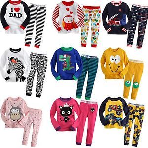 Baby Toddler Kid's Clothes Boys Girls Sleepwear Pajama Size 12M 5T "Set 9"