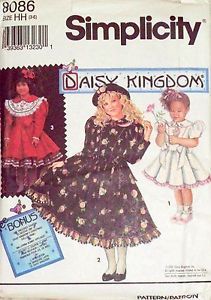 Simplicity Pattern 8086 Daisy Kingdom Long Puff Sleeves Full Skirt Ruffle Dress