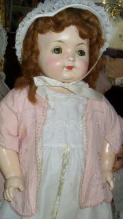 Composition Doll 28 Effanbee Antique Doll w Clothes Tin Eyes Old Baby Doll