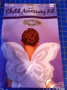 White Angel Wings and Silver Halo Child Christmas Costume