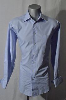 Blue White Check Nautica French Cuff L s Dress Shirt Medium 15 5 34 35