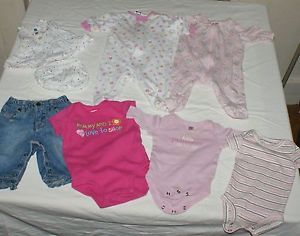 Lot of Infant Baby Girl's Clothes Size Newborn and 0 3 Great Condition