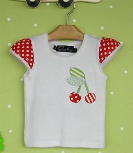 Oobi Baby Toddler Girl Laverne Cap Sleeve Cherry Applique T Shirt Top S0 1 2 3 4