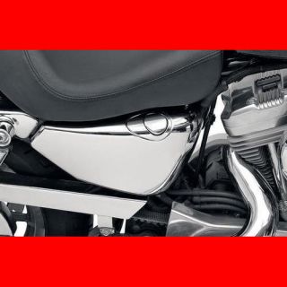 Chrome Left Right Oil Tank Battery Cover for 2004 Up Harley Sportster