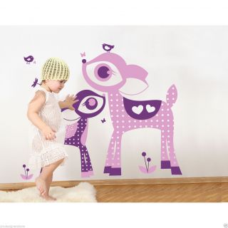 Bambi Theme Wall Decal Stickers Bedroom Kids Child Girls Animal Deer Baby Infant