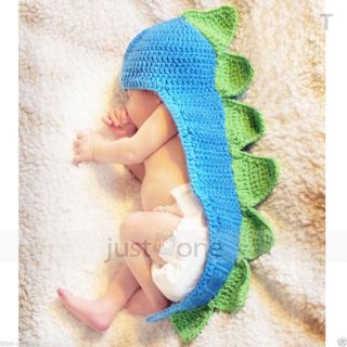 Baby Infants Handmade Knit Crochet Dinosaur Design Warm Hat Cap 3 12M Photo Prop
