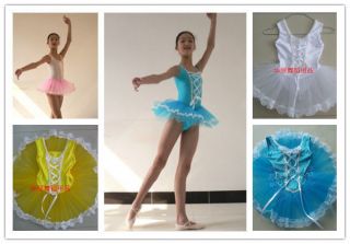 New Girls Child Party Ballet Costume Tutu Leotard Skirt Dance Dress 4Colors 3 8Y