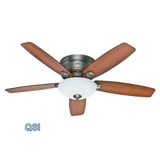 52 in Low Profile IV Plus LED Antique Pewter Ceiling Fan with Light 59002