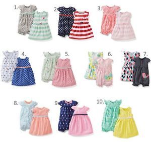 Carters Baby Girl 3 Piece Dress Romper Set Clothes 6 9 12 18 24 Months New